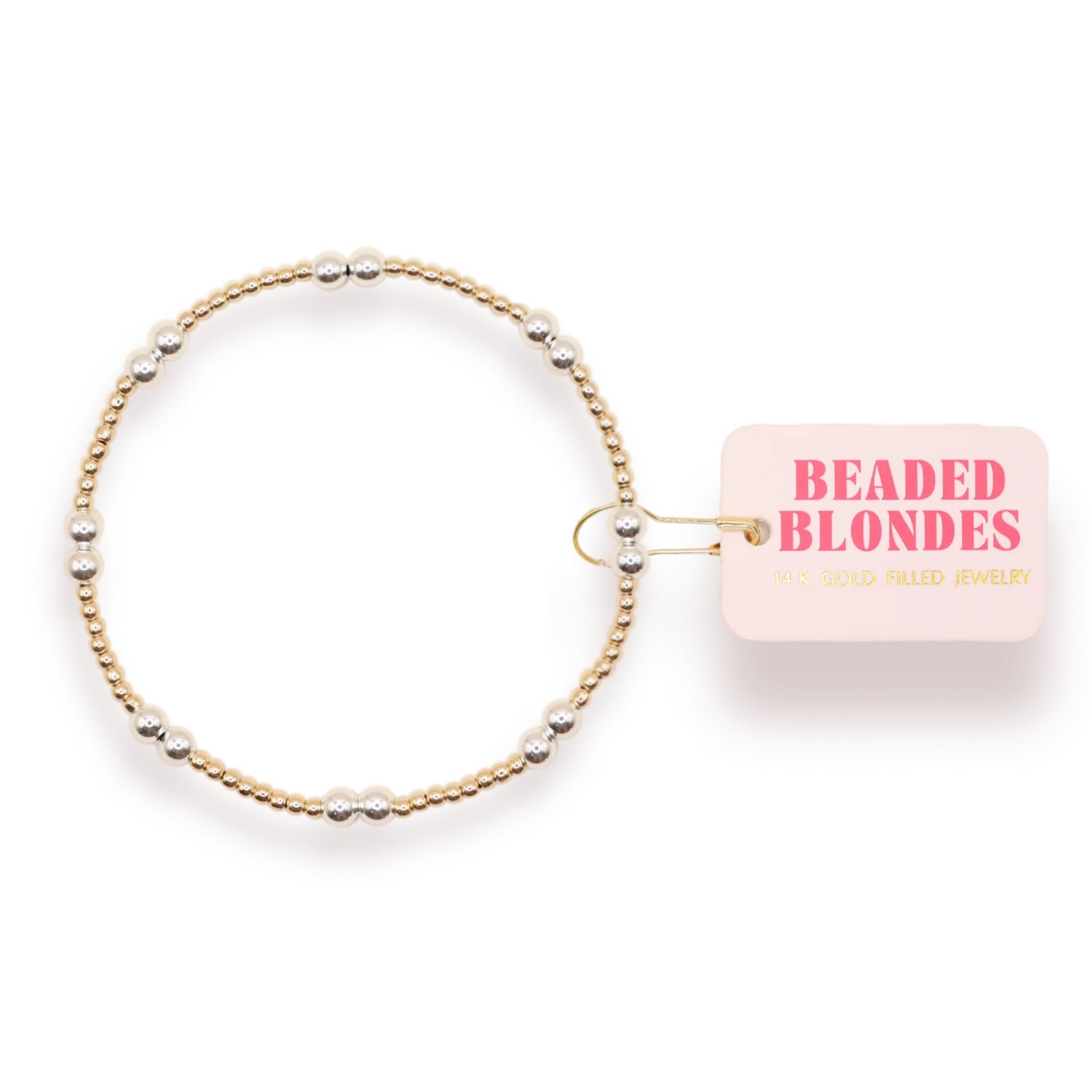 Beaded Blondes Leah Bracelet in Gold with Silver