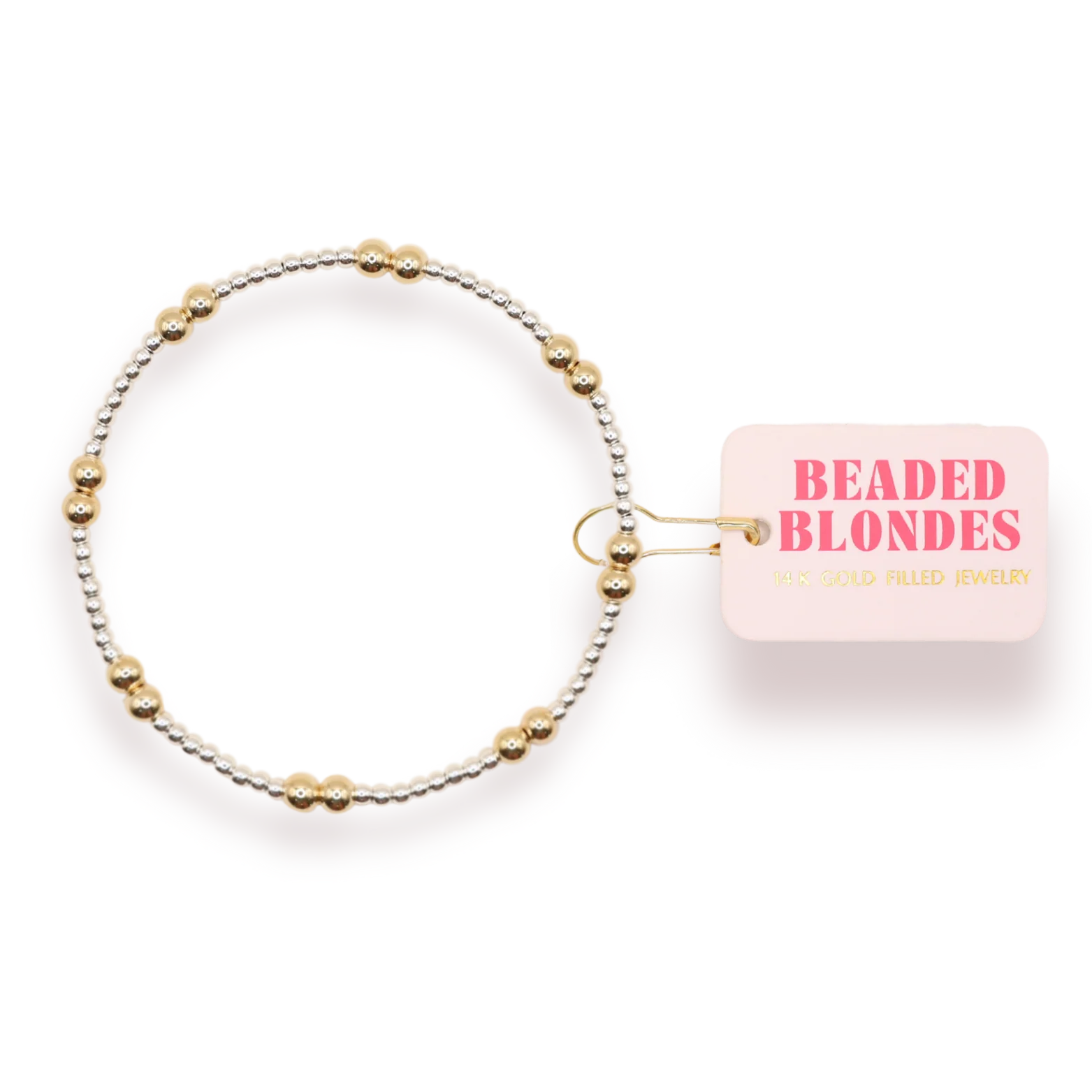 Beaded Blondes Leah Bracelet in Silver with Gold