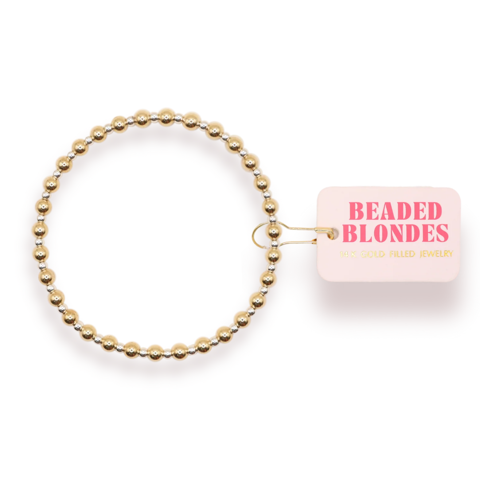 Beaded Blondes Mini Katy Bracelet in Gold with Silver