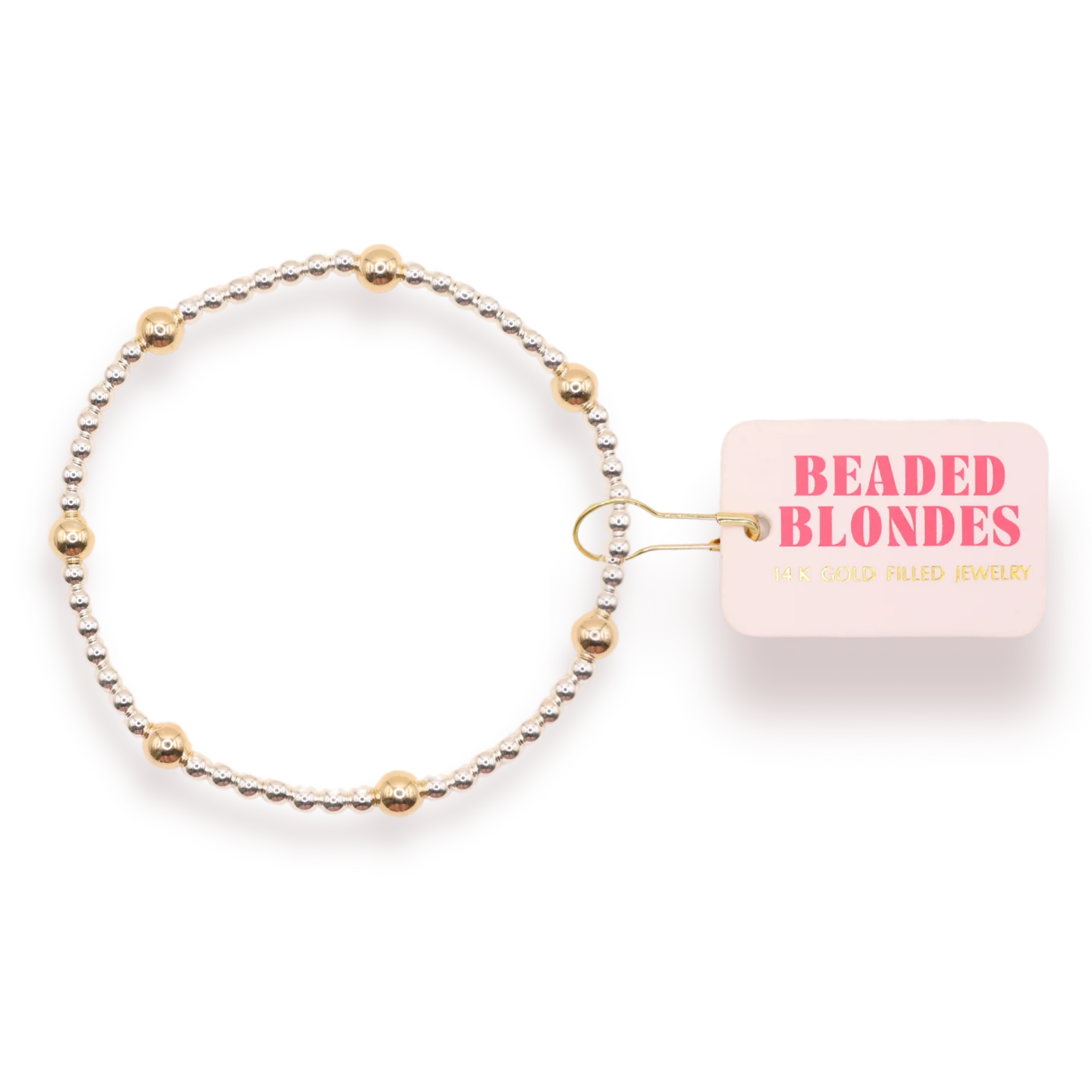 Beaded Blondes Olive Bracelet in Silver with Gold