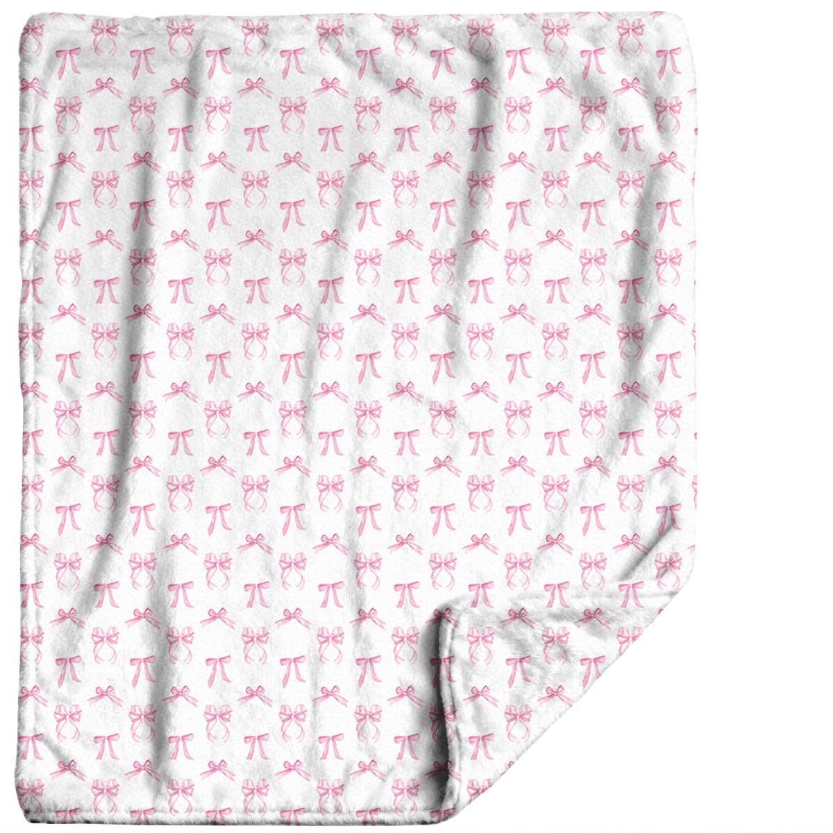 Pink Bows Plush Travel Throw Blanket & Matching Case