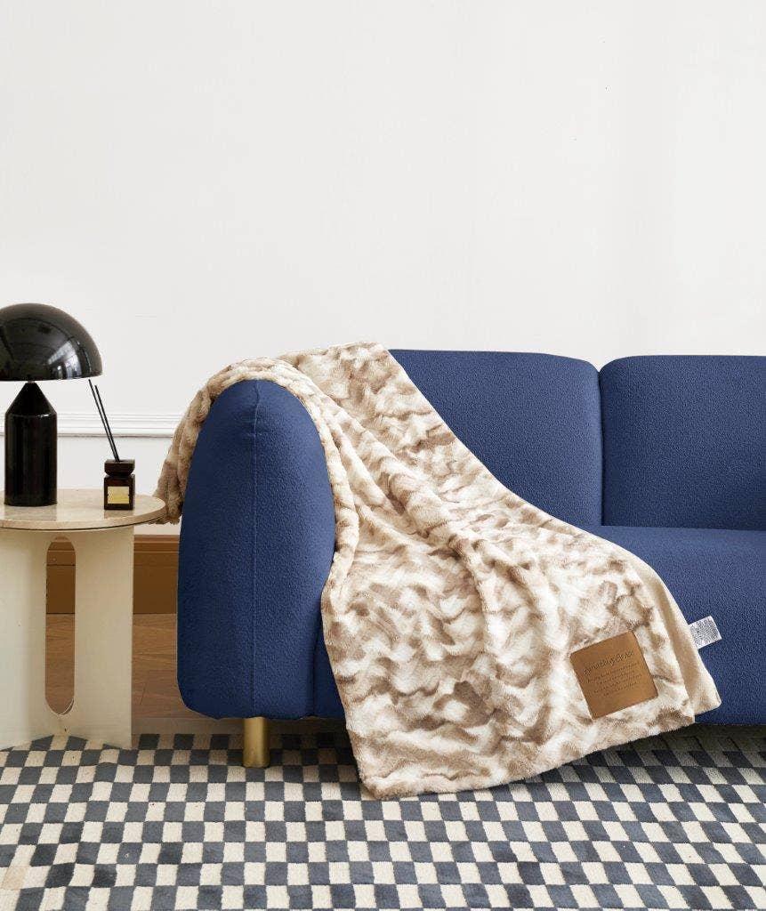 Amazing Grace Faux Fur Patch Throw Blanket