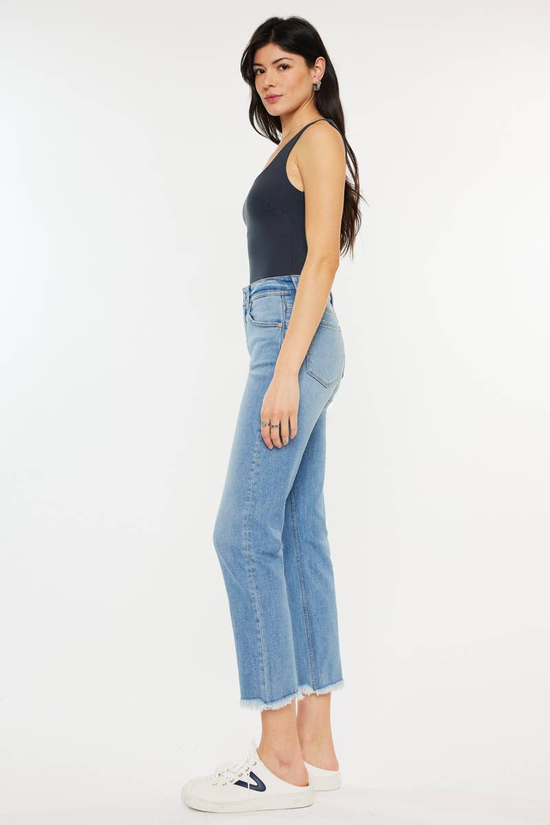 OPEN PACK HIGH RISE SLIM STRAIGHT JEANS - Medium Light