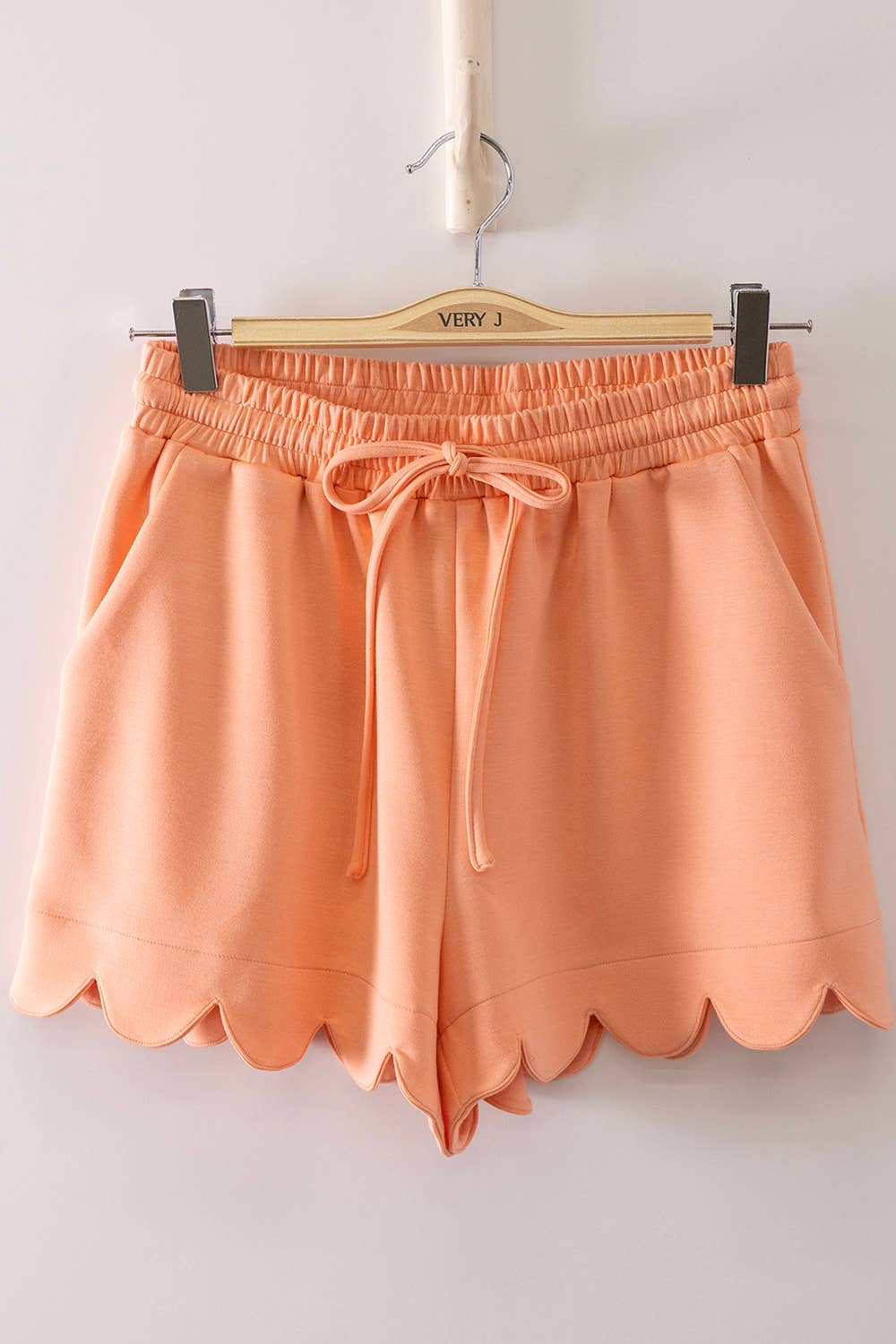 NewIn Half-Zip Scallop Active Shorts Set: Coral