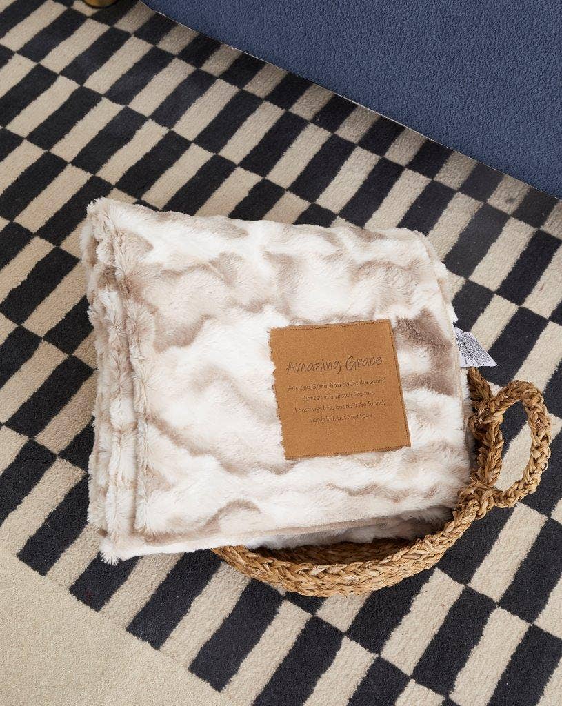 Amazing Grace Faux Fur Patch Throw Blanket