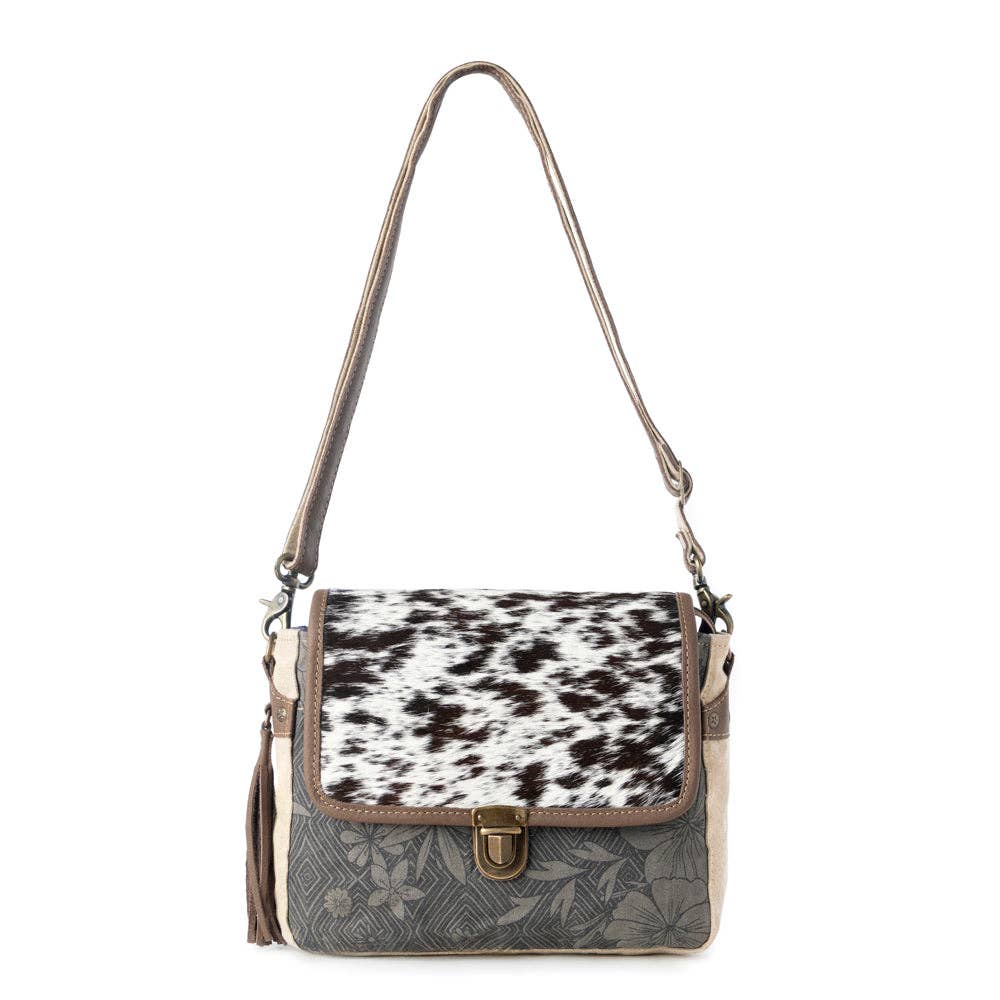 Meadowhide Western Shoulder Bag for Women in Brown with hairon flap