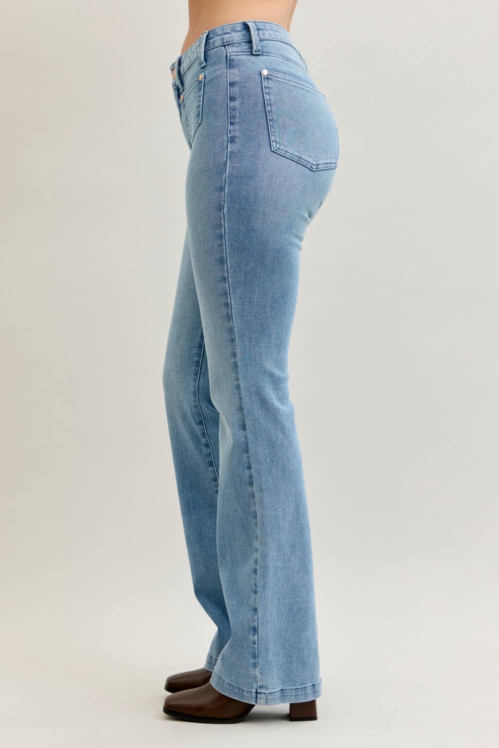 Bootcut Contrast Wash & Front Patch Pocket