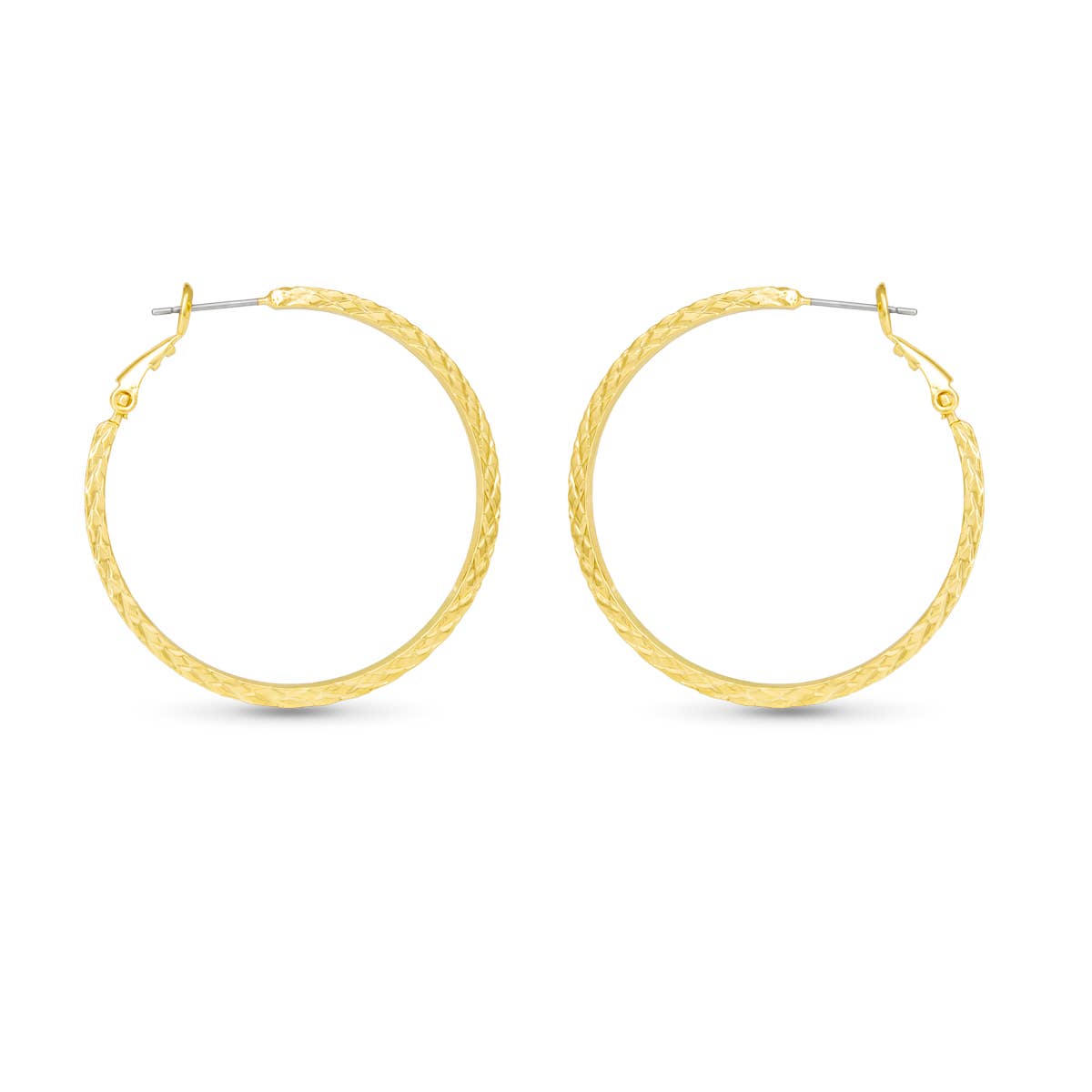 Leilani Polished Braided Large Hoop Gold