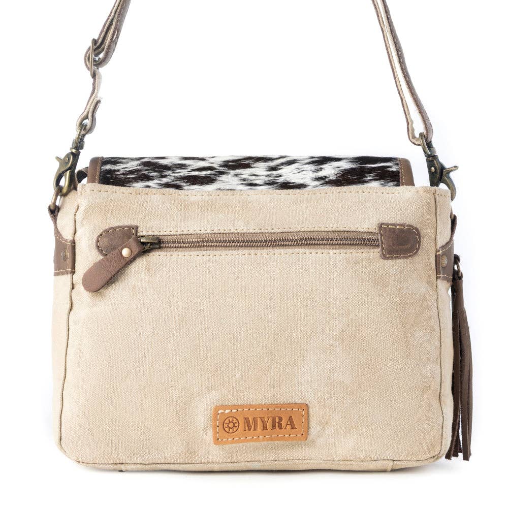 Meadowhide Western Shoulder Bag for Women in Brown with hairon flap