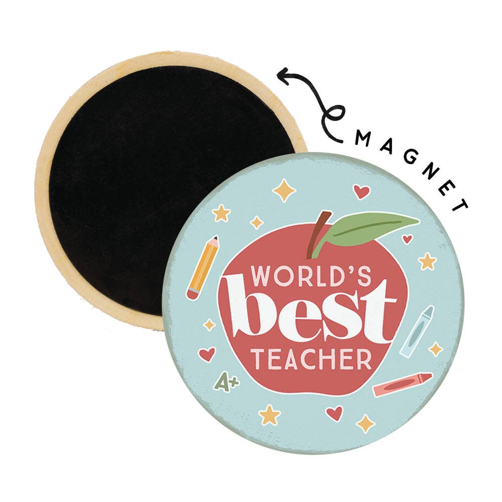 Best Teacher Apple - Round Magnets