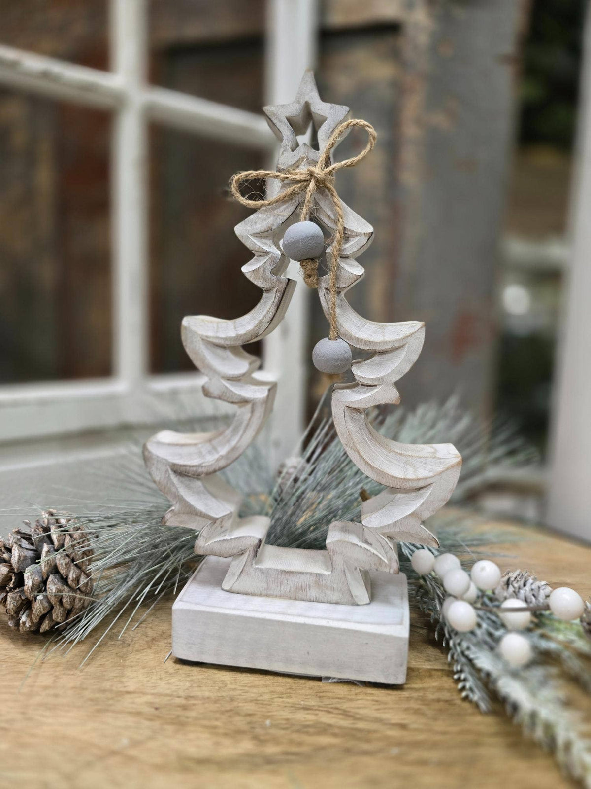Antique Whitewashed Tree 5x9.5in