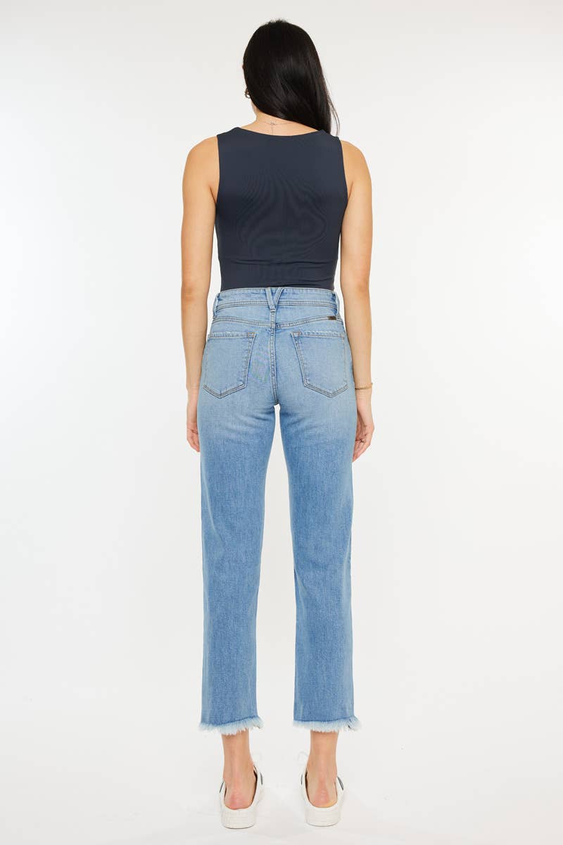 OPEN PACK HIGH RISE SLIM STRAIGHT JEANS - Medium Light
