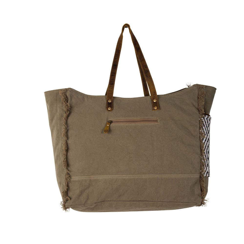 Sand Weaver Weekender Bag: Rich Chocolate & Olive Sandstone