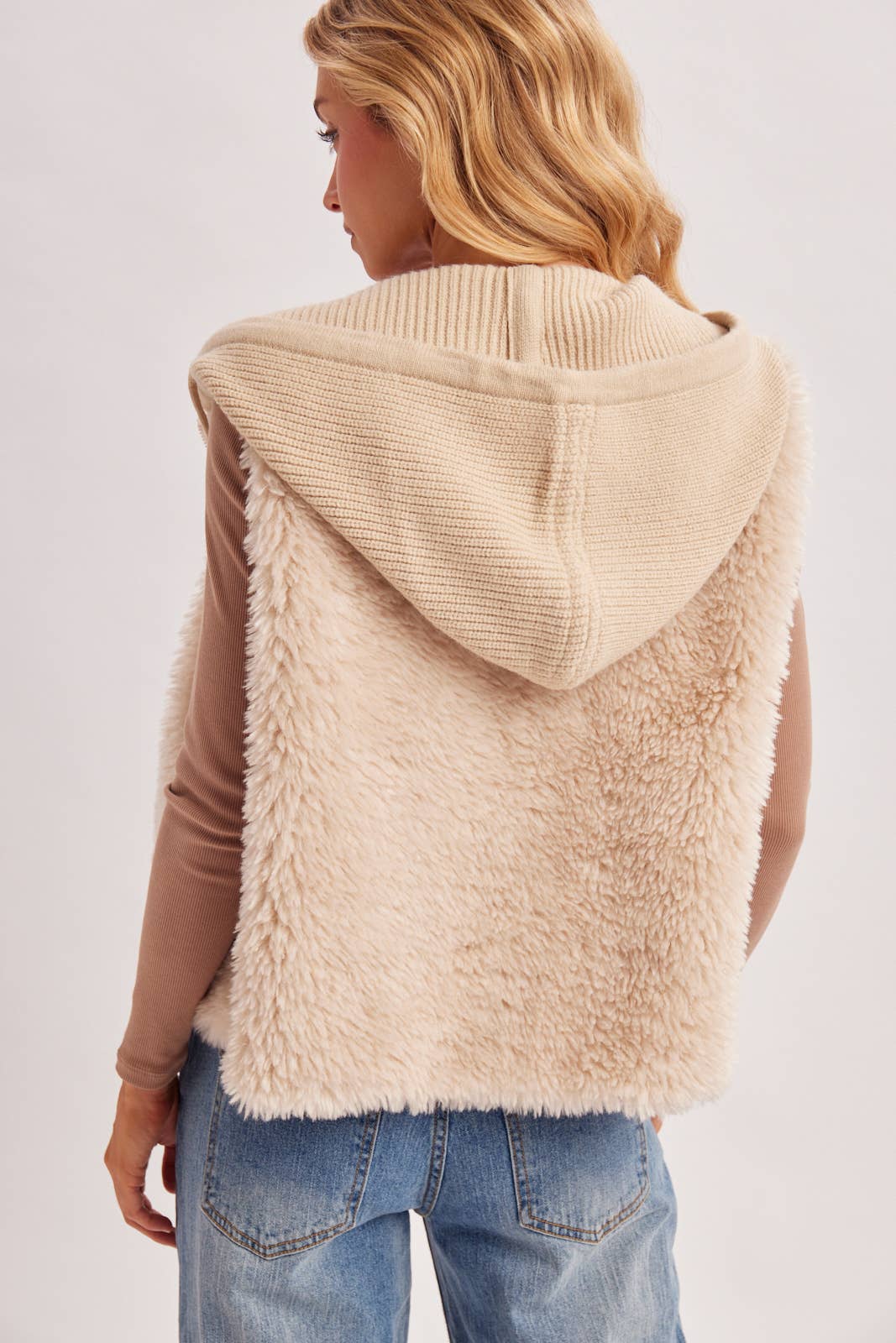 Zipper Faux Fur Vest