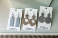 Polymer Clay Earrings-Valentines/Everyday-Embossed Floral: Driftwood Grey Circle / Stainless Steel Fishhook