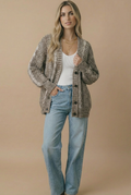 Button Down Oversized Cardigan: Oatmeal