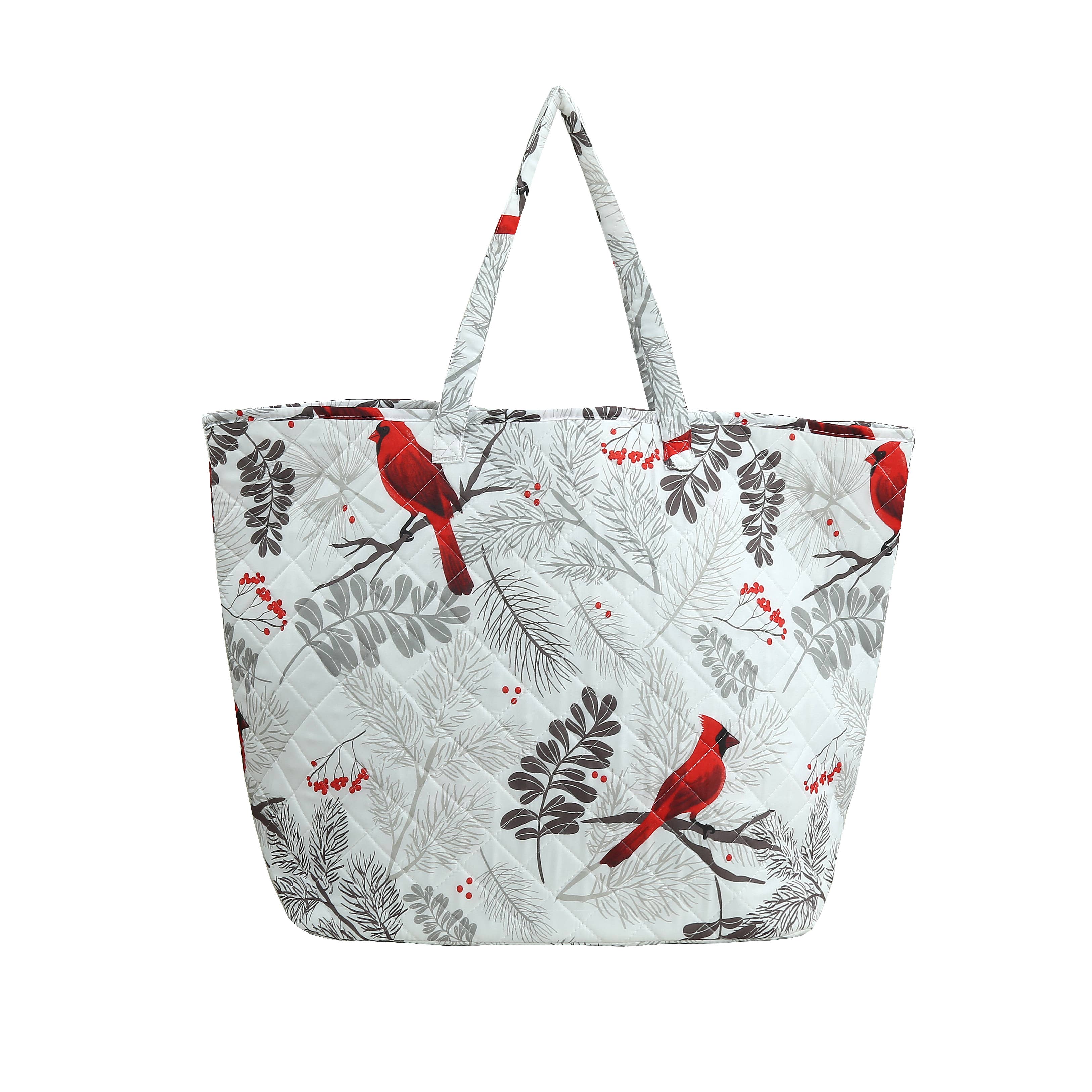 Cardinals Quilted Polyester Microfiber Tote Bag