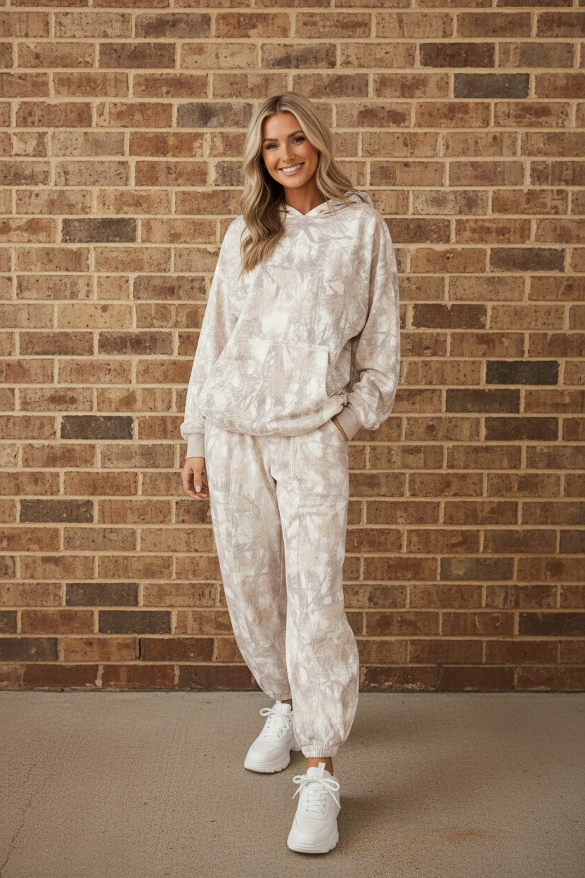 OMG! Camo Drop Shoulder Hoodie & Sweatpants Set