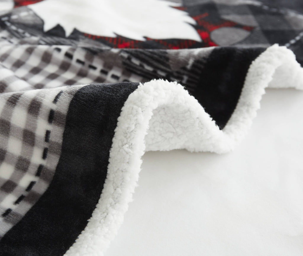 "Gnome Sweet Gnome" Flannel Sherpa Throw Blanket 50"x60"