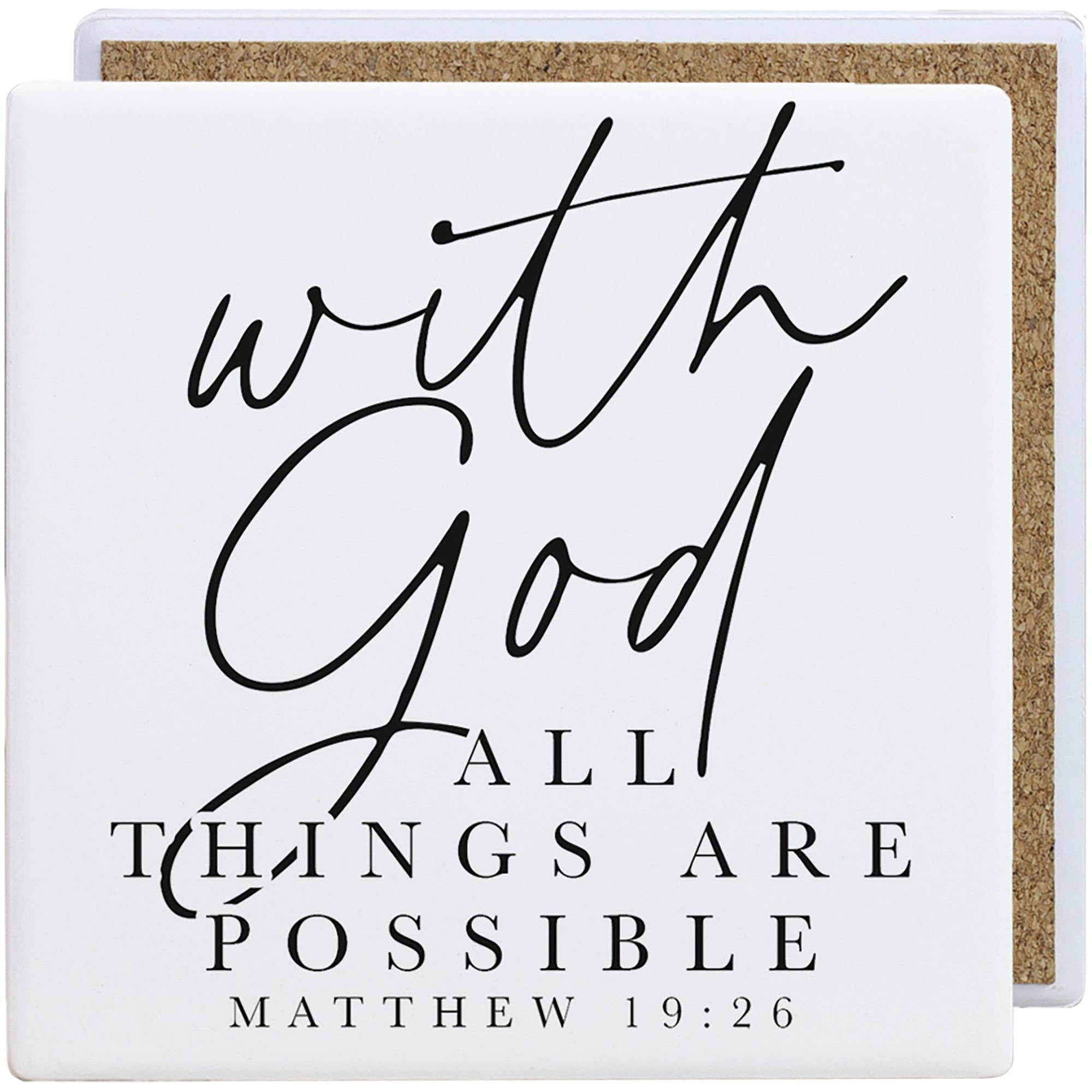 With God Possible - Creamic Coaster Squares