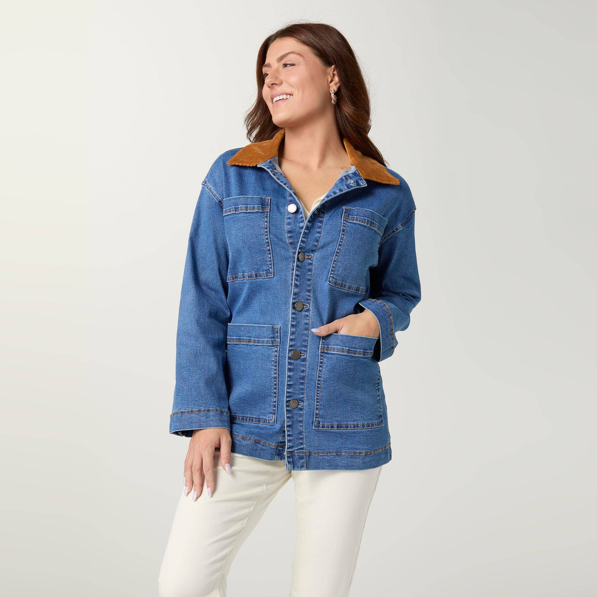 EverStretch Corduroy Collar Barn Jacket