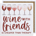 Wine Friends Therapy - Creamic Coaster Squares