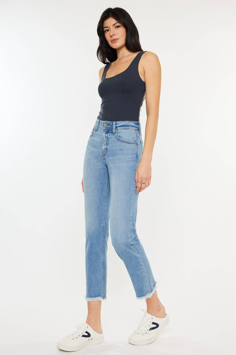 OPEN PACK HIGH RISE SLIM STRAIGHT JEANS - Medium Light