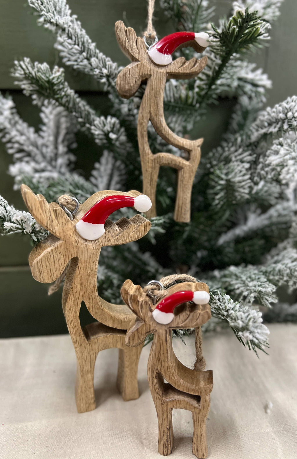 Santa Reindeer Ornament