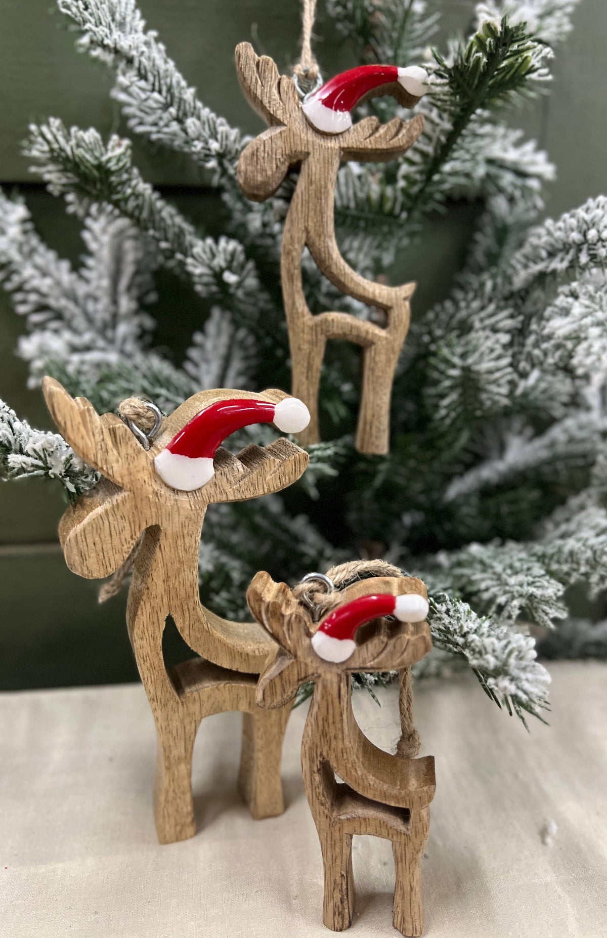 Santa Reindeer Ornament