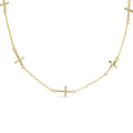Gold Station Cross Necklace