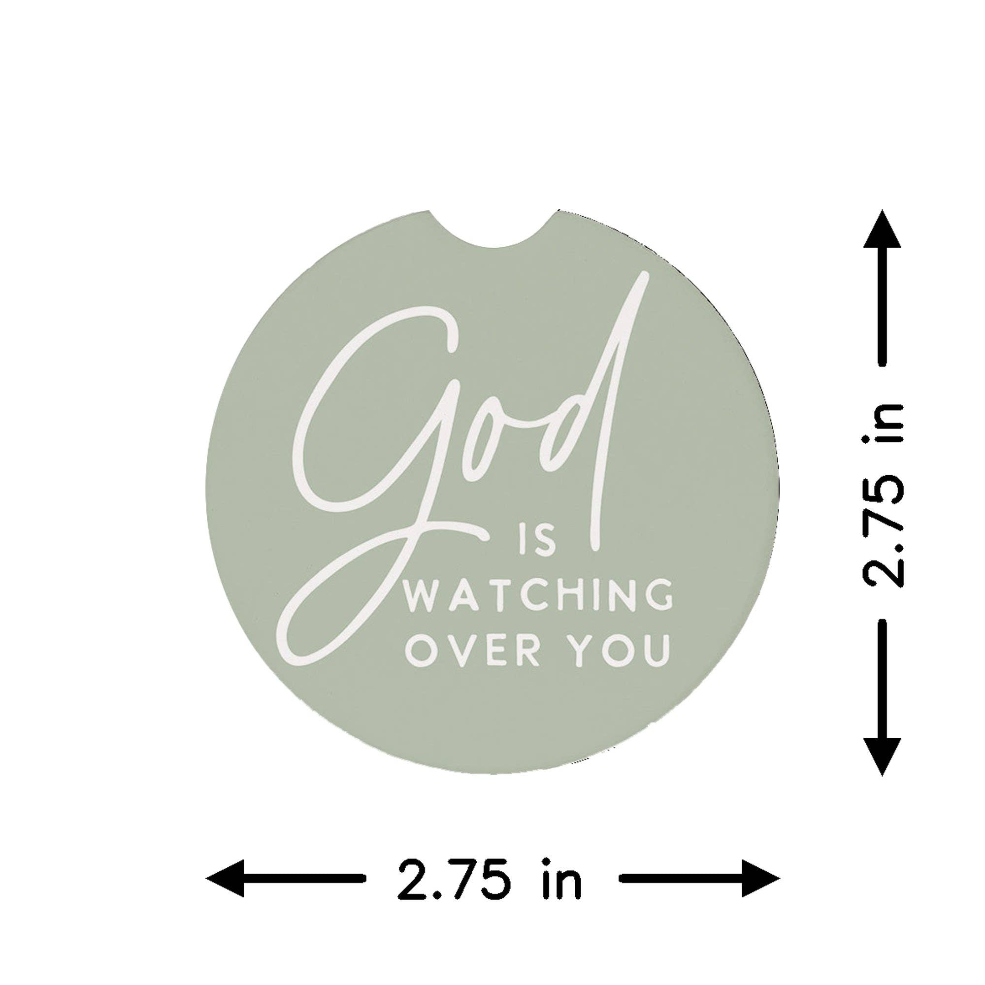 God Is Watching Asked - Car Coasters