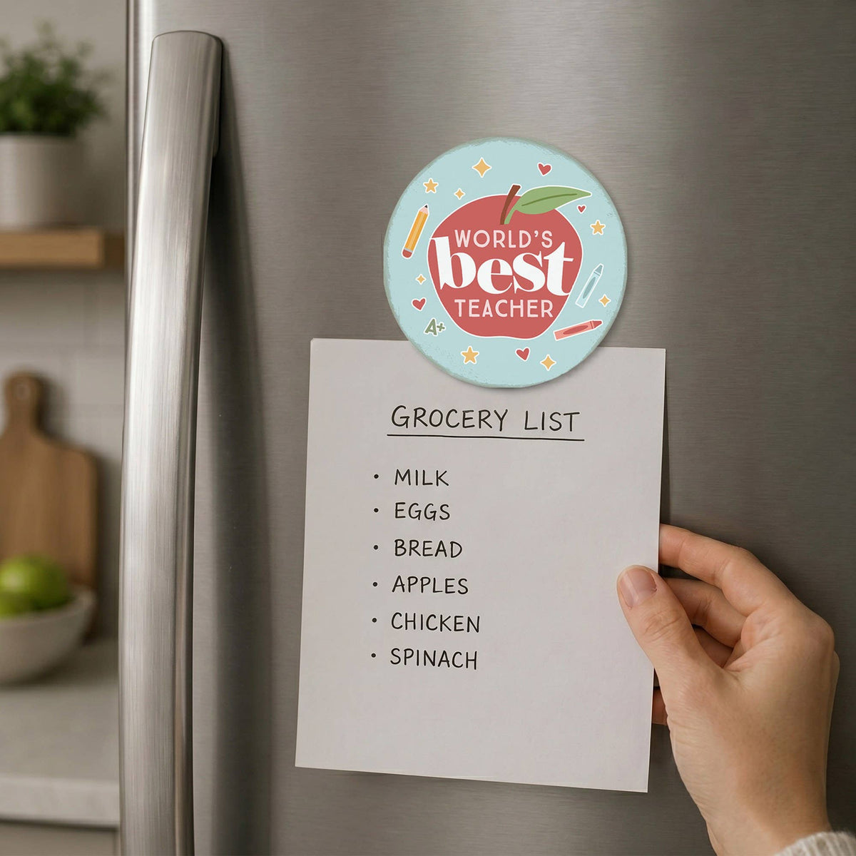 Best Teacher Apple - Round Magnets