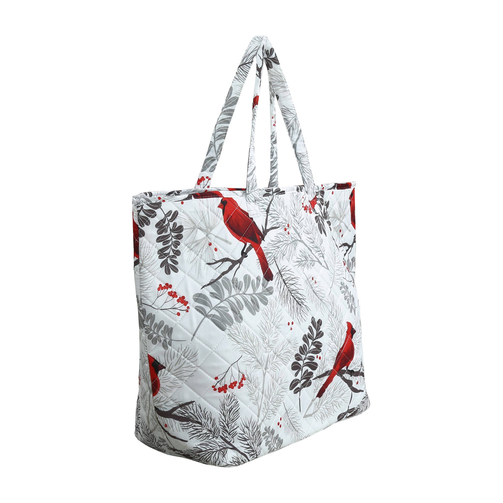 Cardinals Quilted Polyester Microfiber Tote Bag