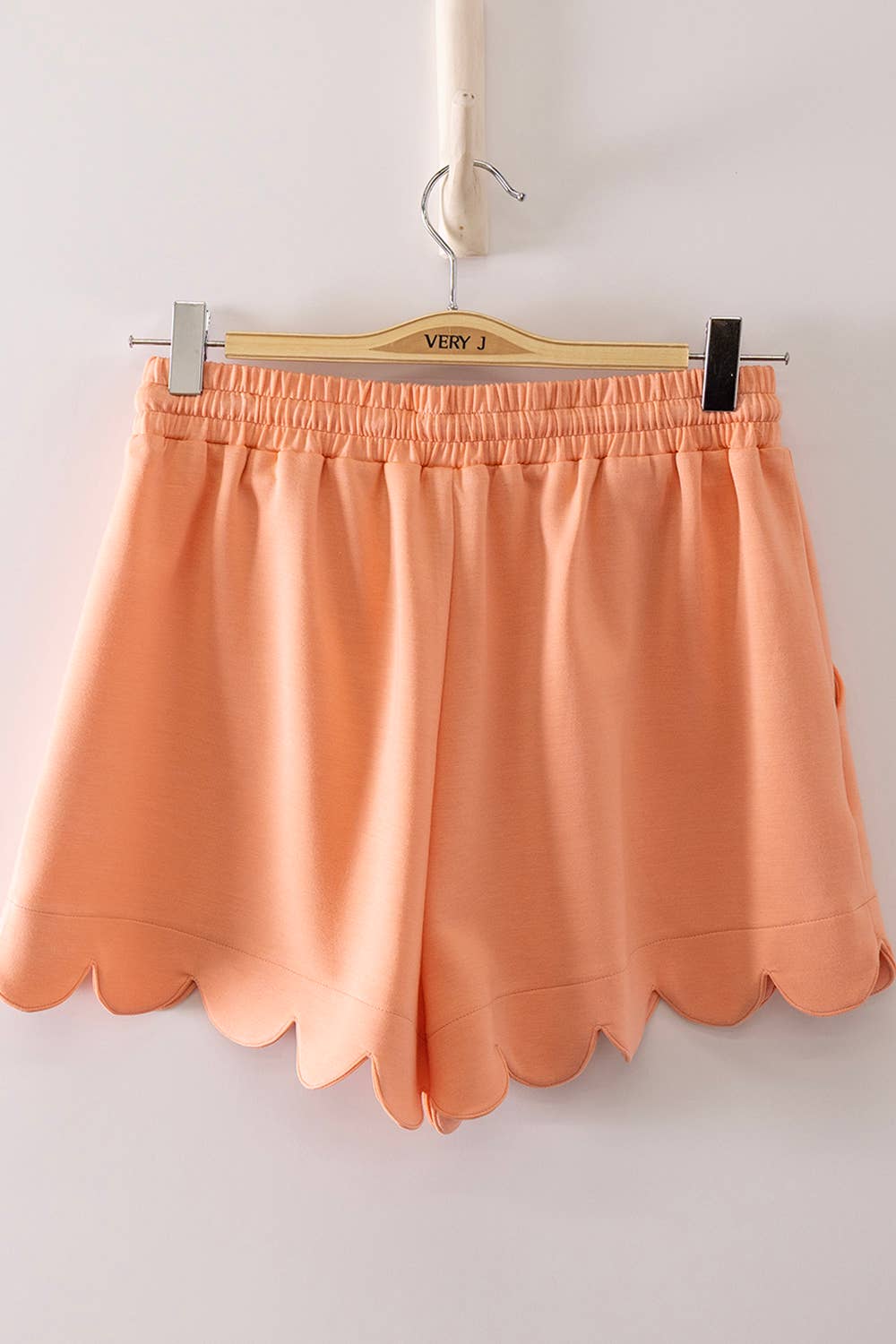 NewIn Half-Zip Scallop Active Shorts Set: Coral