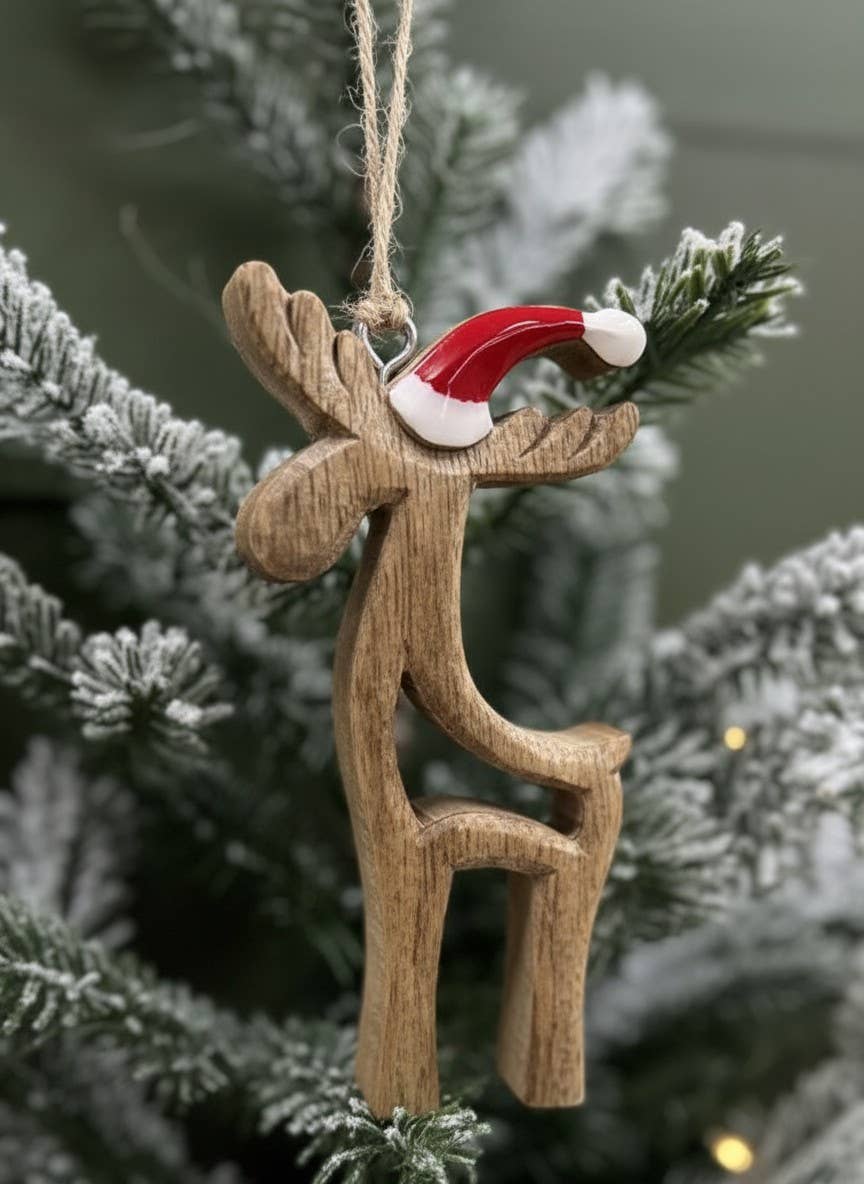 Santa Reindeer Ornament