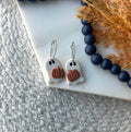 Polymer Clay earrings - Fall - Ghost holding pumpkin