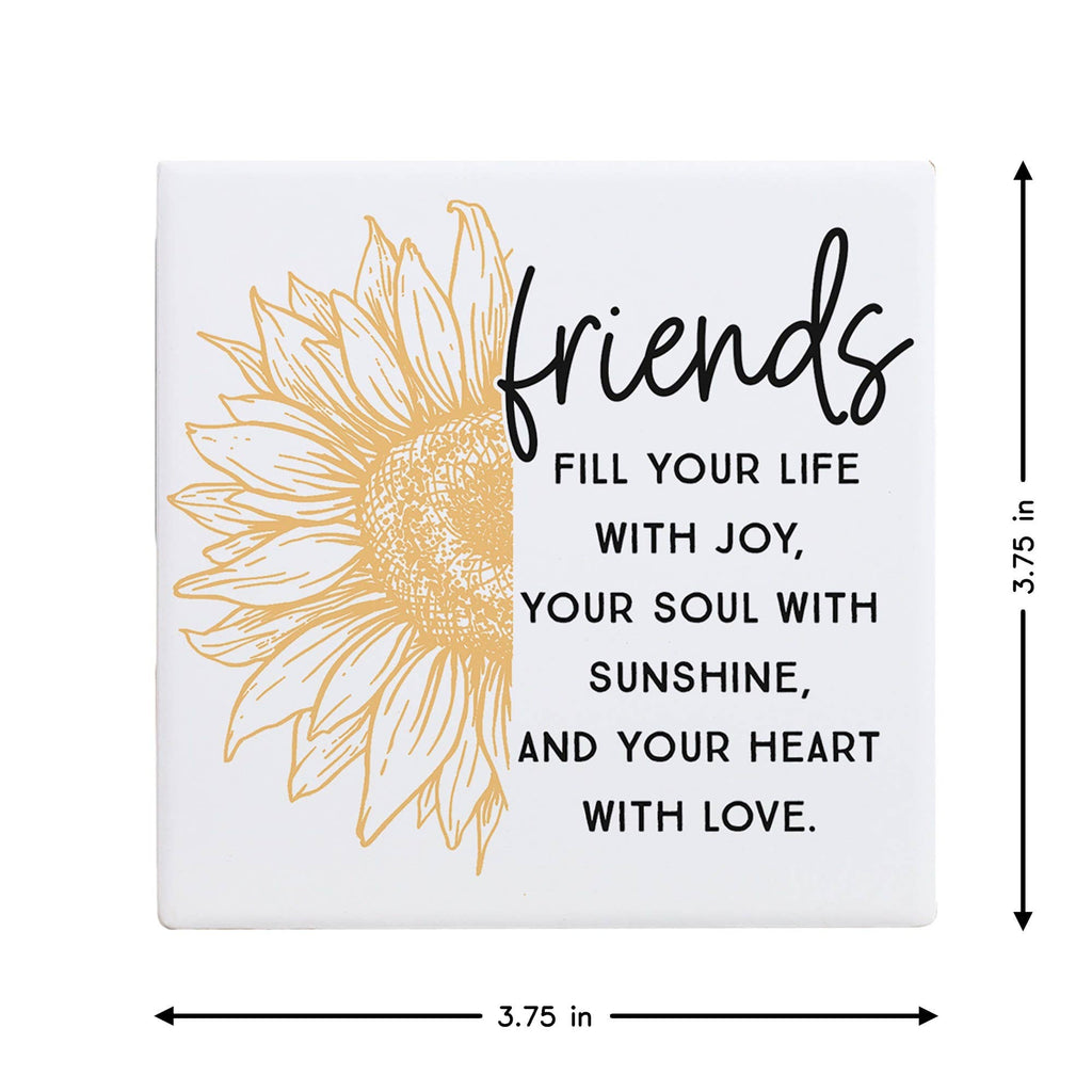 Friends Fill Sunflower - Creamic Coaster Squares