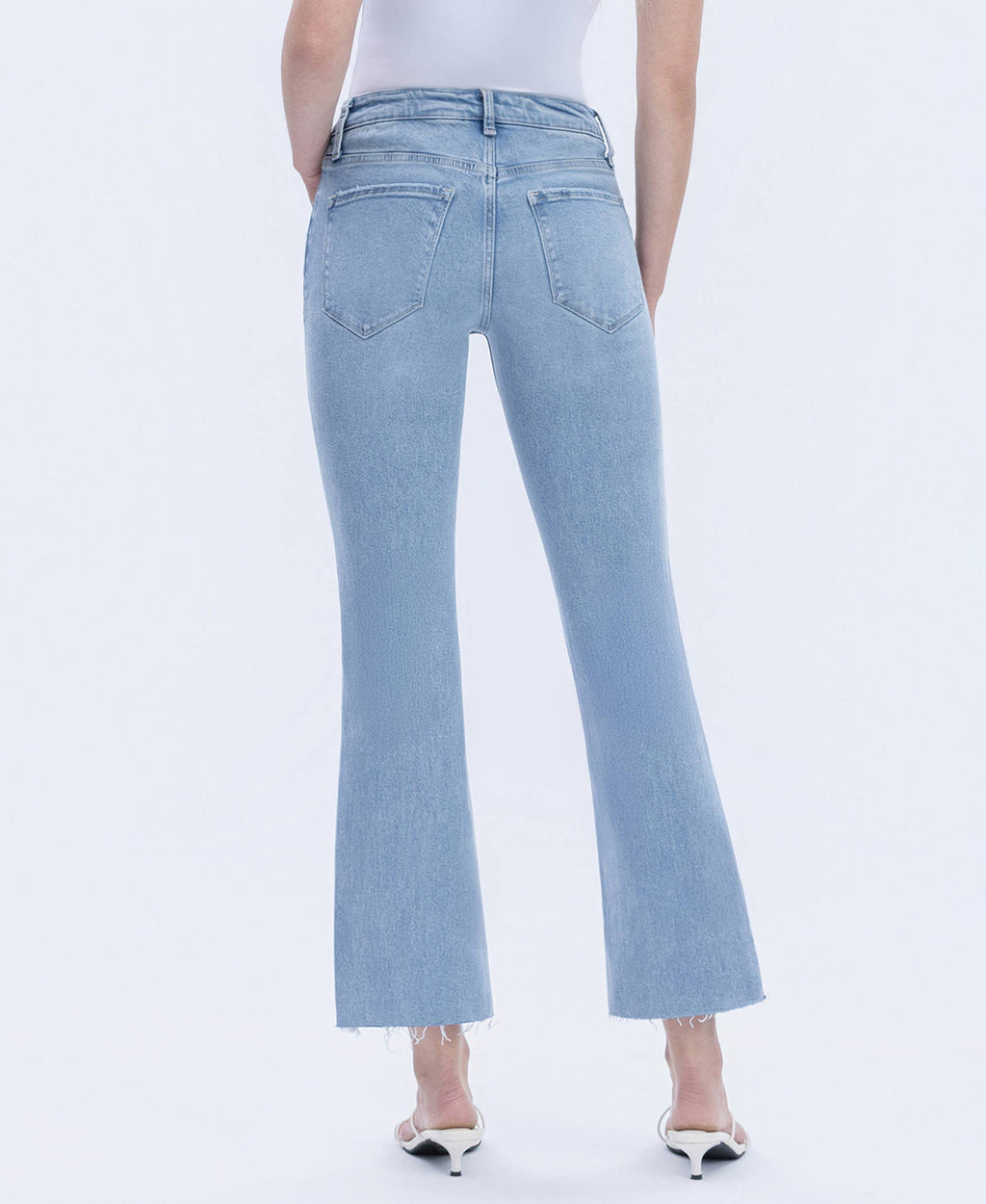 HIGH RISE RAW HEM KICK FLARE JEANS