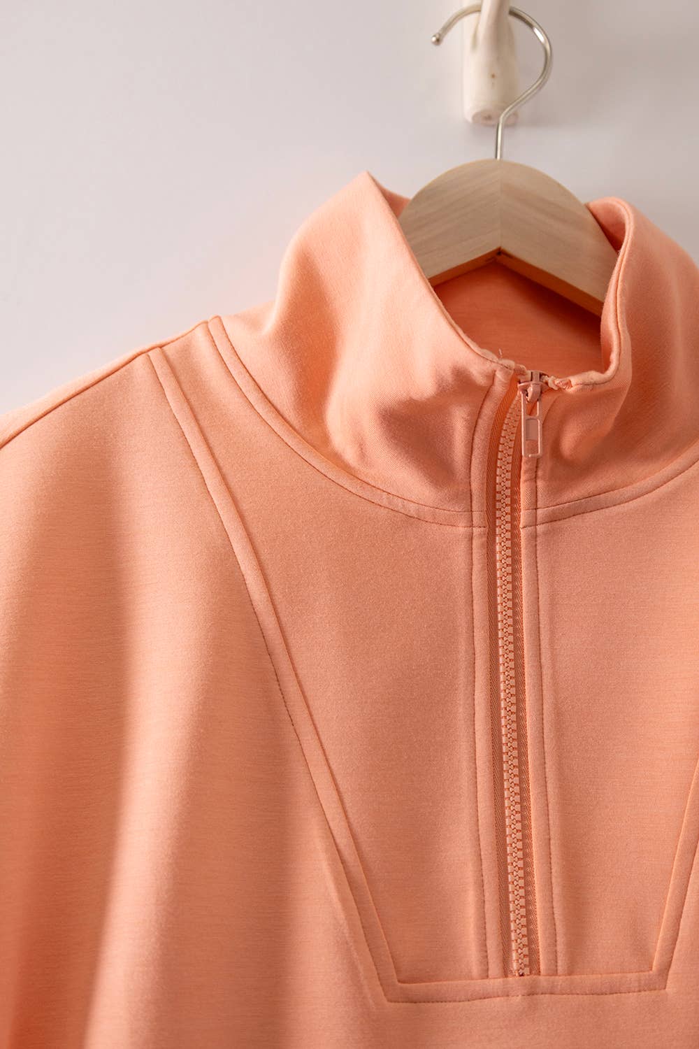 NewIn Half-Zip Scallop Active Shorts Set: Coral