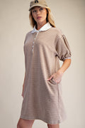 PIN STRIPED WASHED DRESS