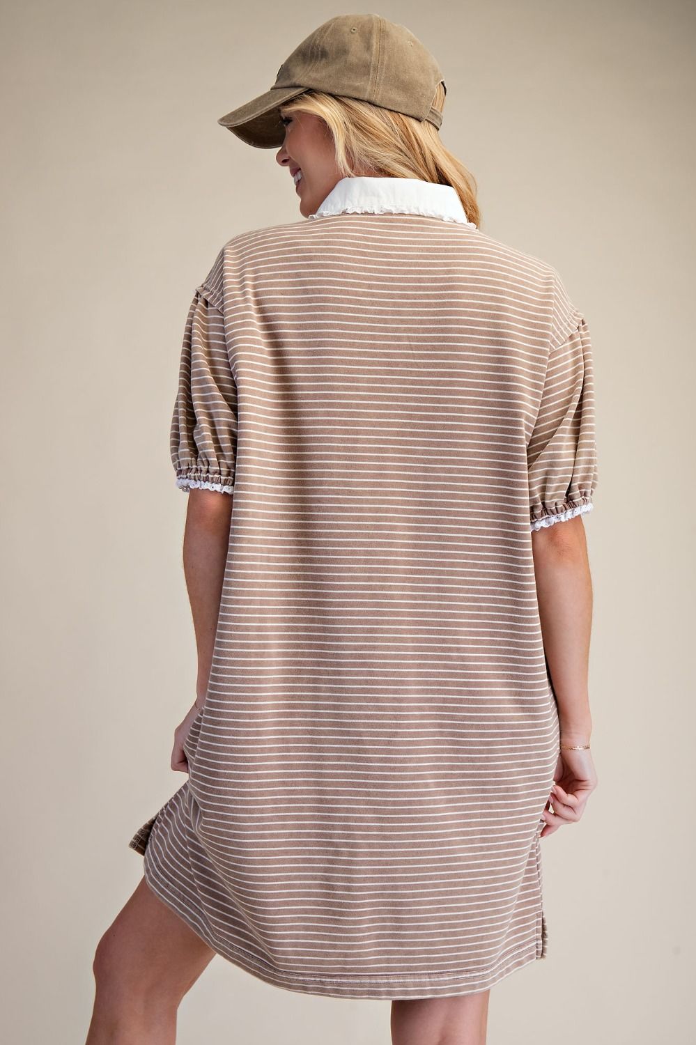 PIN STRIPED WASHED DRESS