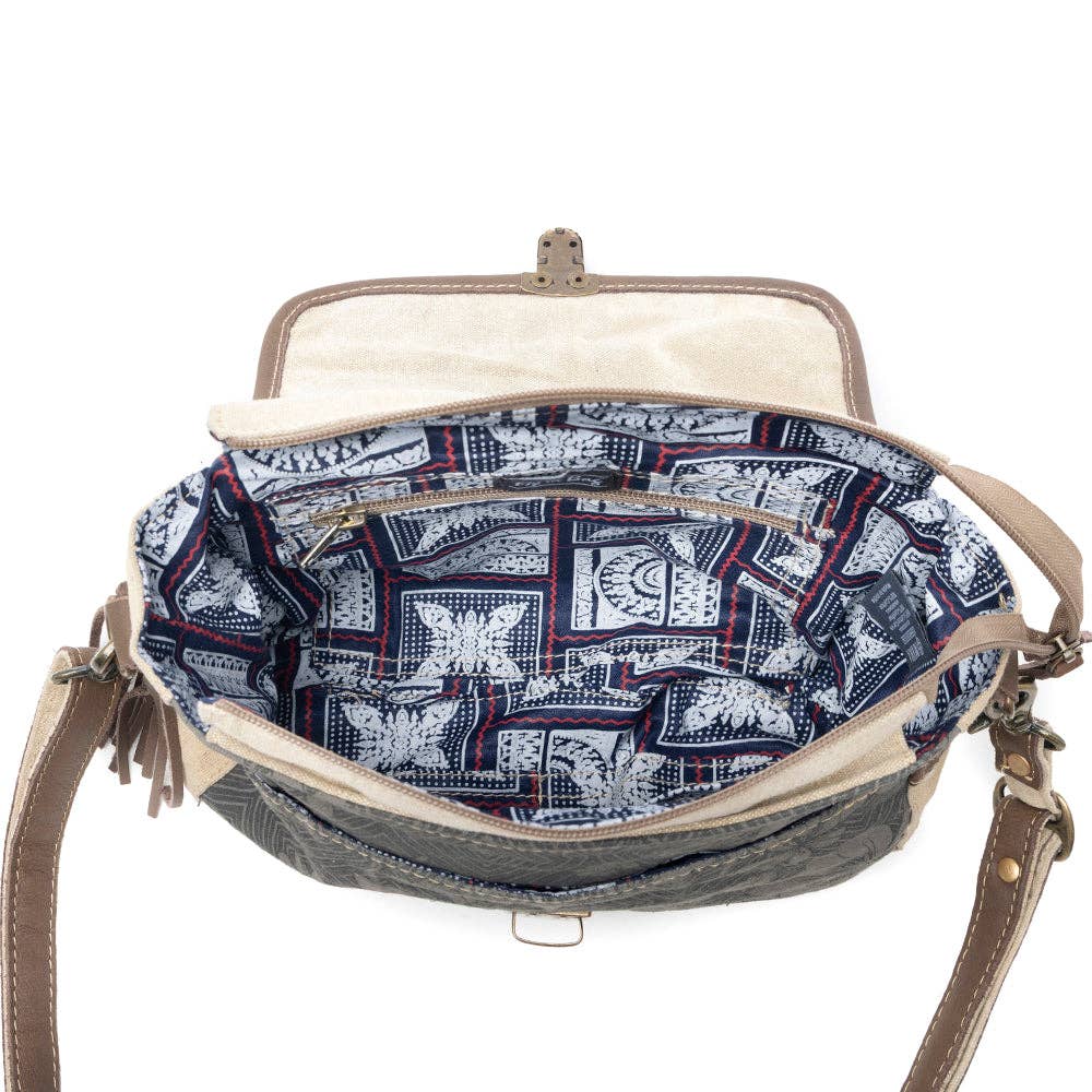 Meadowhide Western Shoulder Bag for Women in Brown with hairon flap