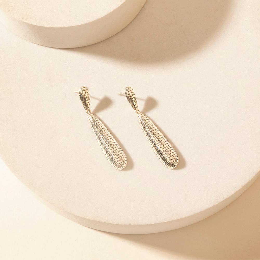 Lariat Mesh Sterling Silver Earrings in Dusty Chrome: Dusty Chrome