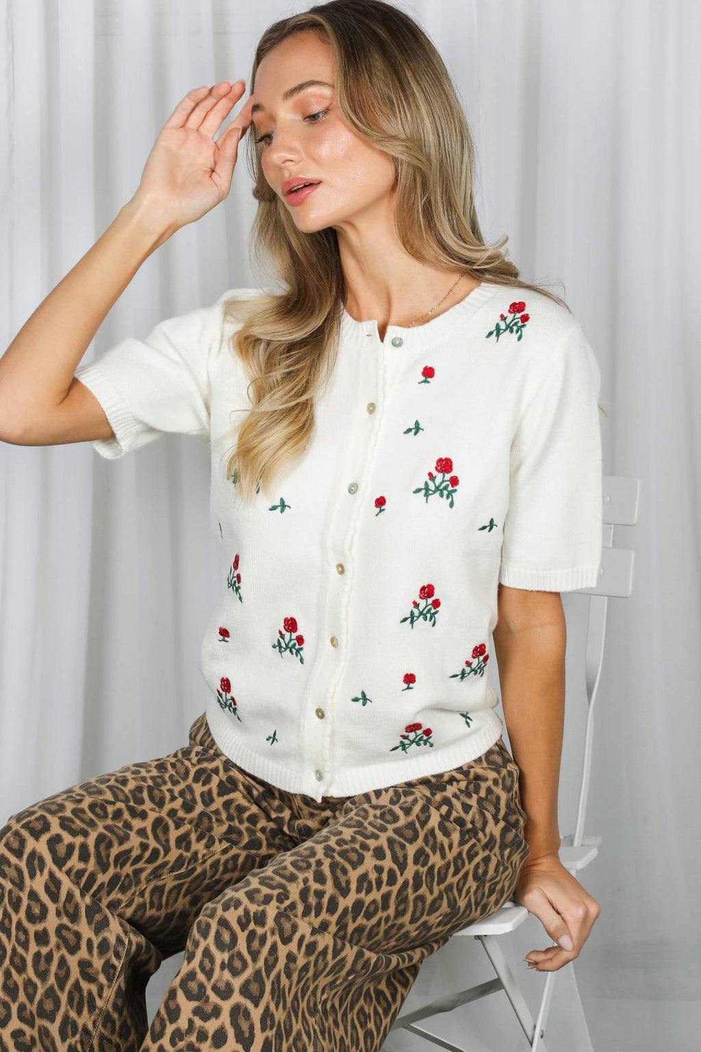 Trendy Cropped High Waist Stretchy Leopard Jeans: Brown