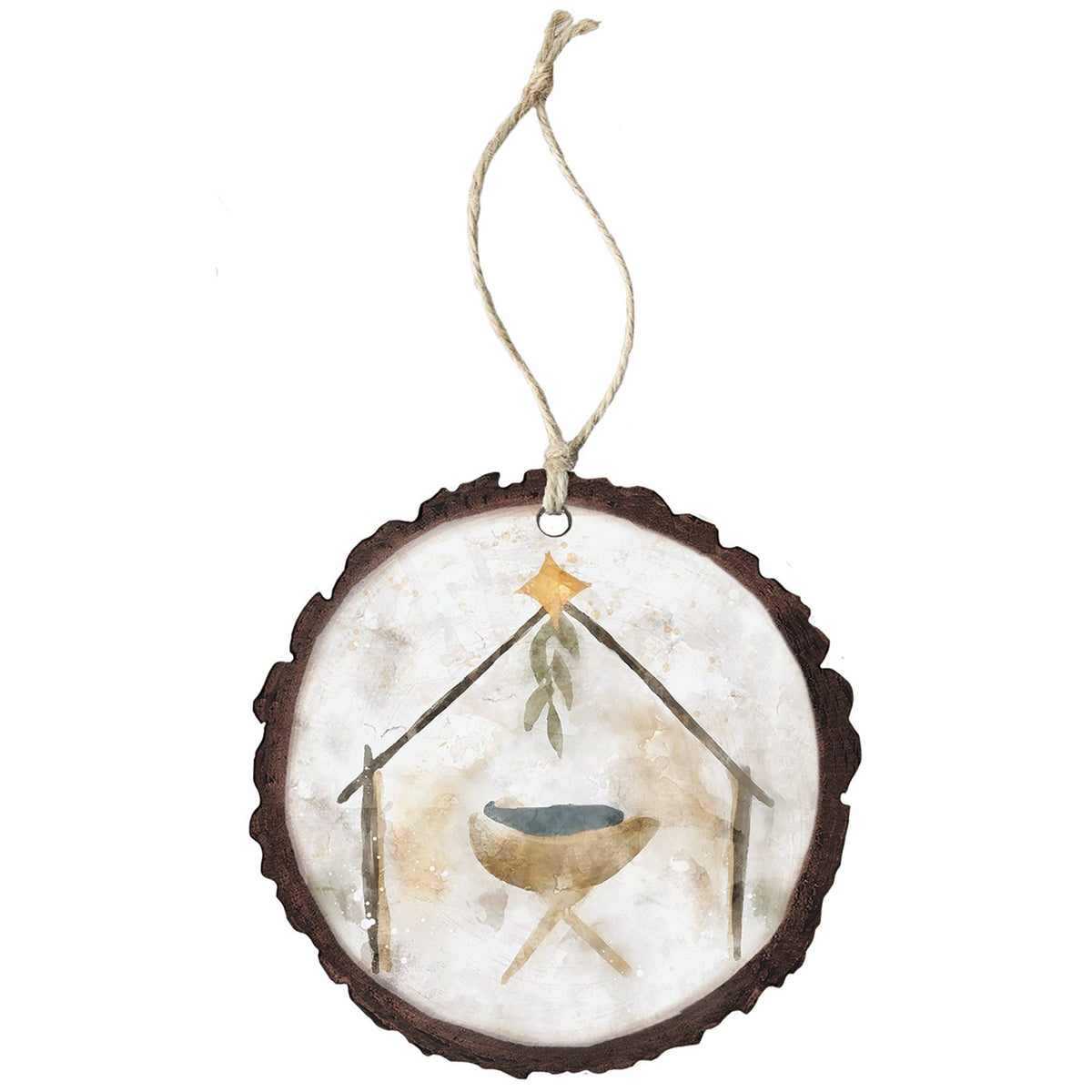Watercolor Manger - Round Ornaments