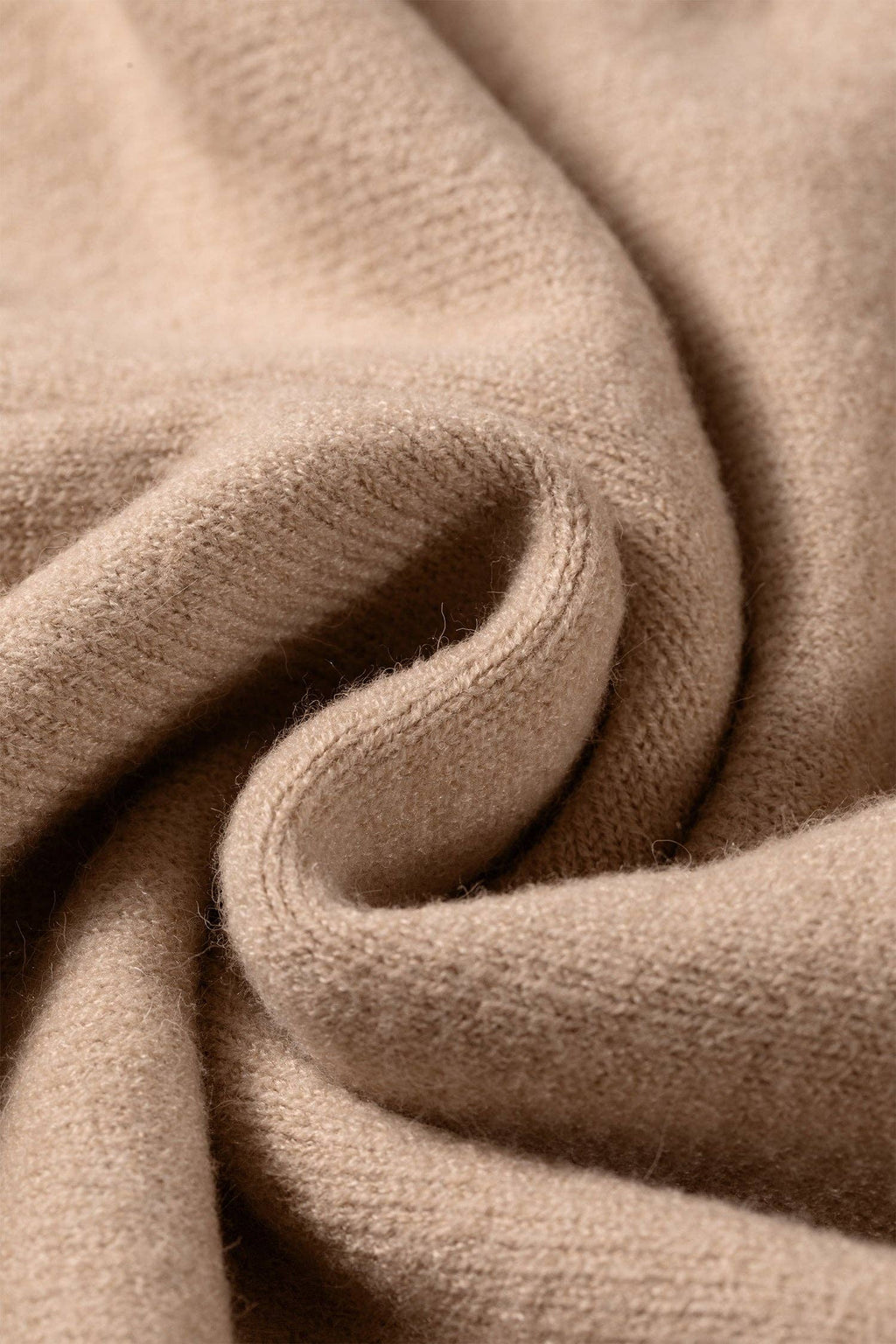 OMG! Solid Ribbed Trim High Neck Knit Top