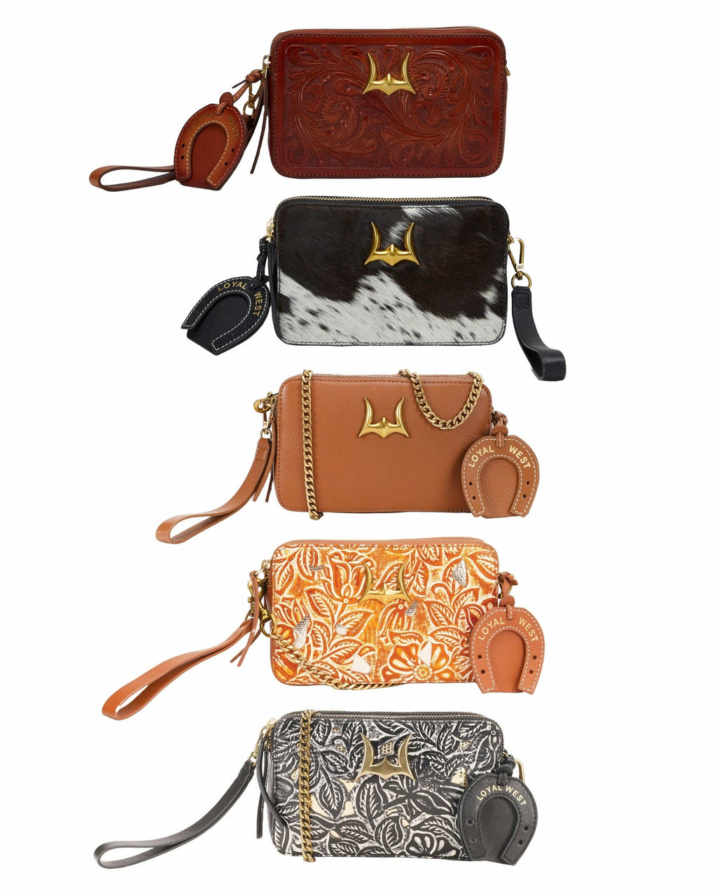 Loyal West Shell Mini Purse In Black & White Cowhide: Single