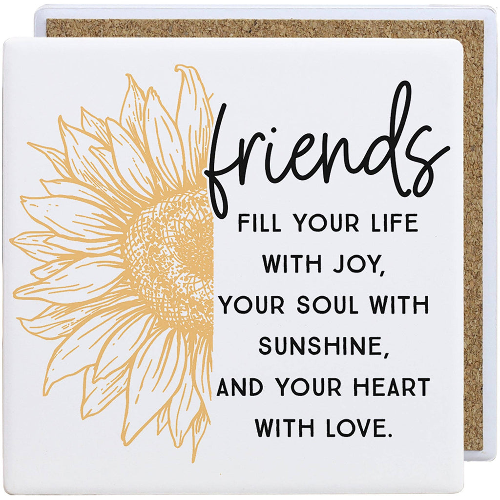 Friends Fill Sunflower - Creamic Coaster Squares