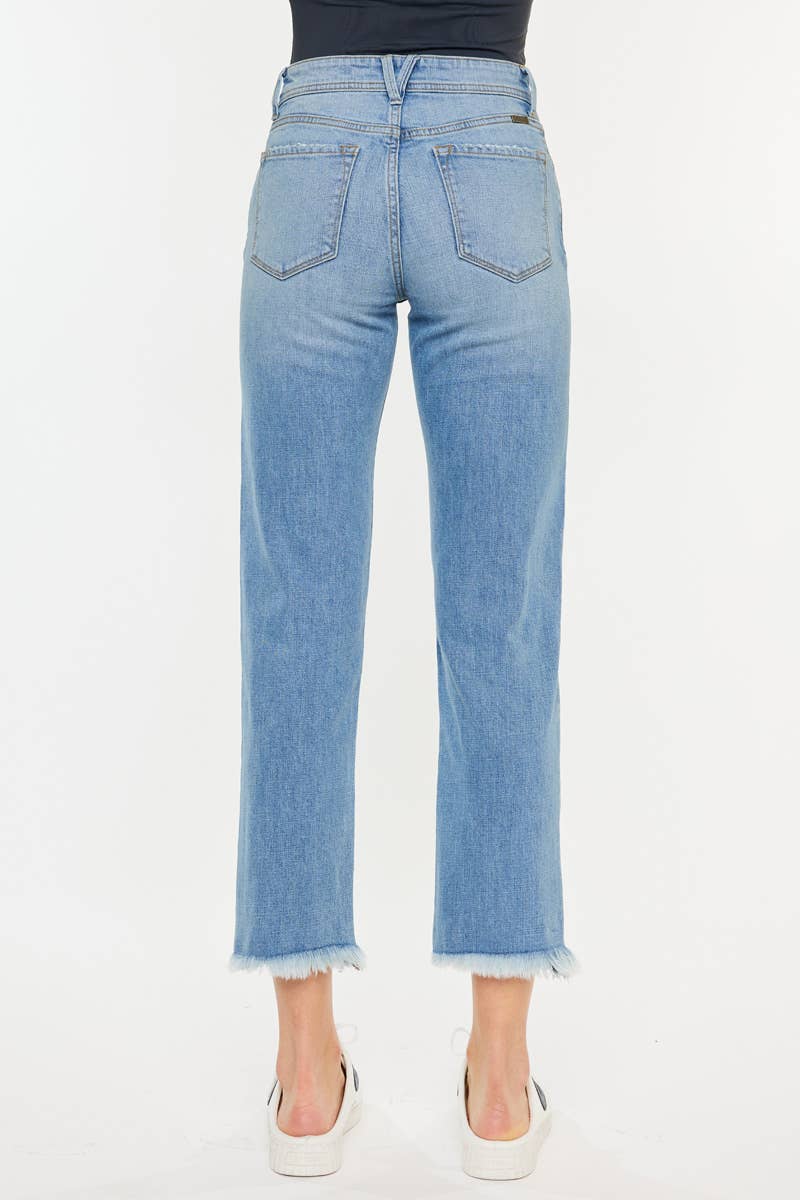 OPEN PACK HIGH RISE SLIM STRAIGHT JEANS - Medium Light
