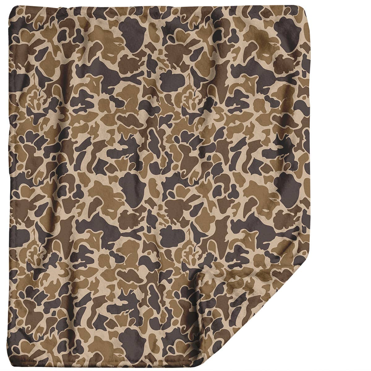 Camouflage Plush Travel Throw Blanket & Matching Case